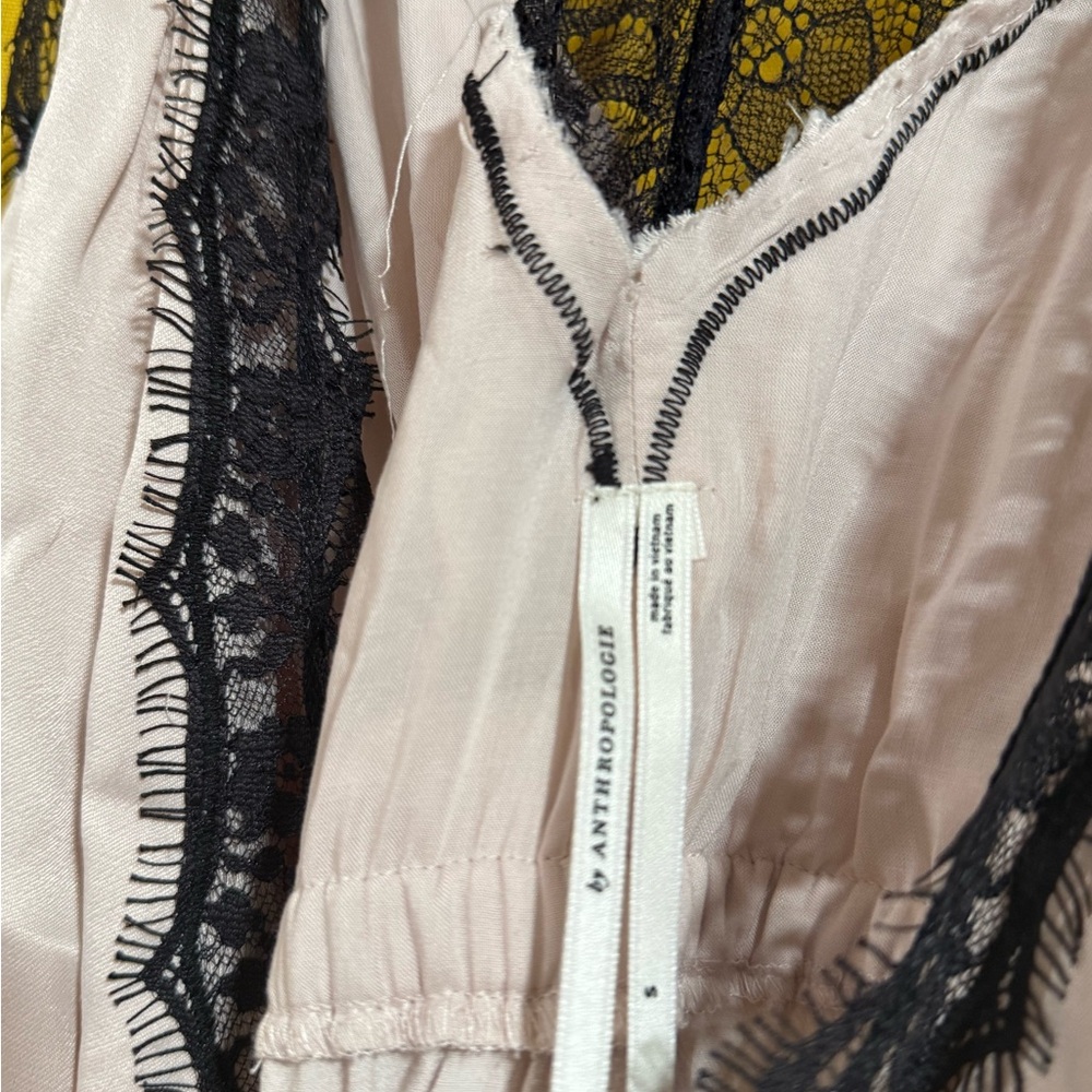 Anthropologie Cream and Black Lace Midi Dress - Picture 6 of 6